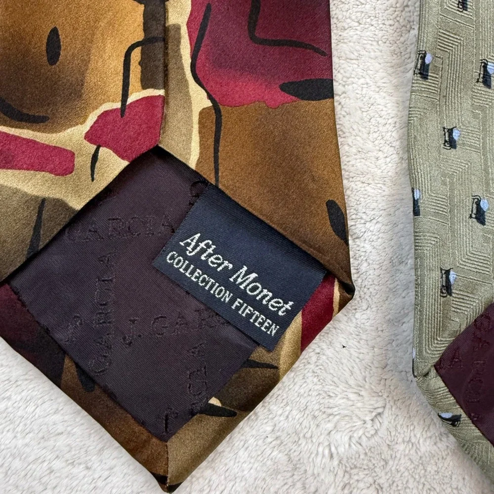 J Garcia Collection Lot of 4 Mens Ties Abstract‎ Pattern Silk Blend